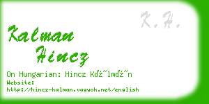 kalman hincz business card